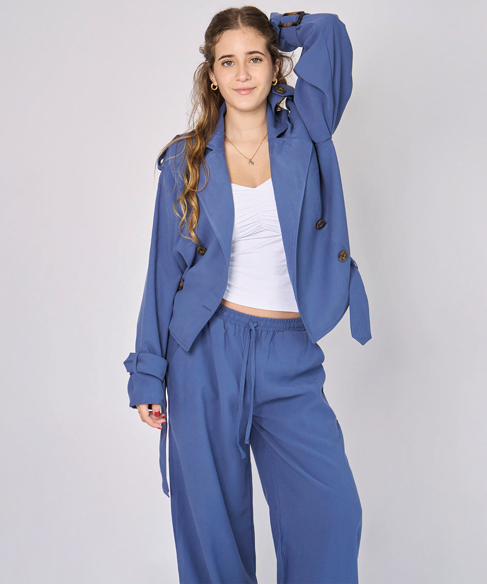 Trench Coat Nella Azul - Klazed