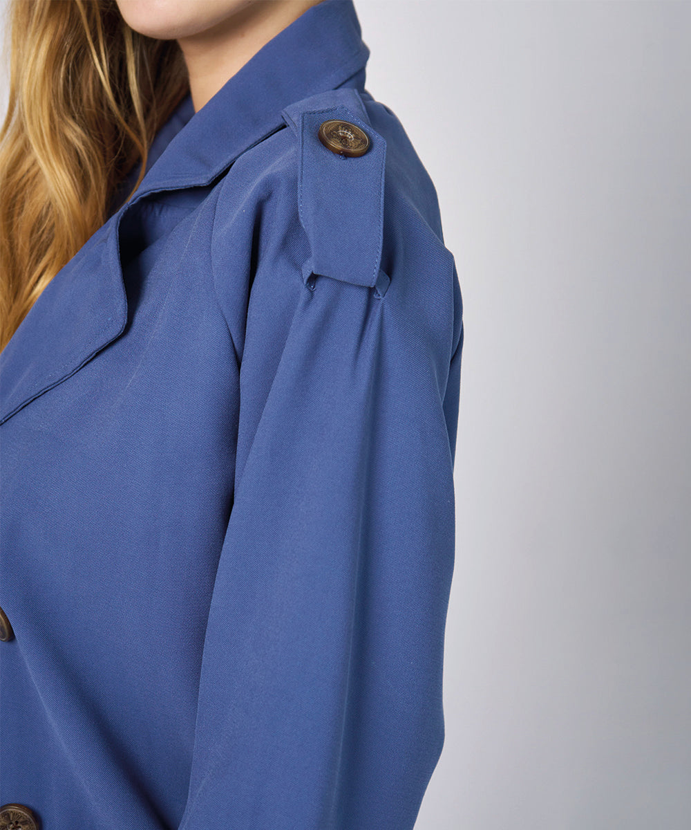 Trench Coat Nella Azul - Klazed