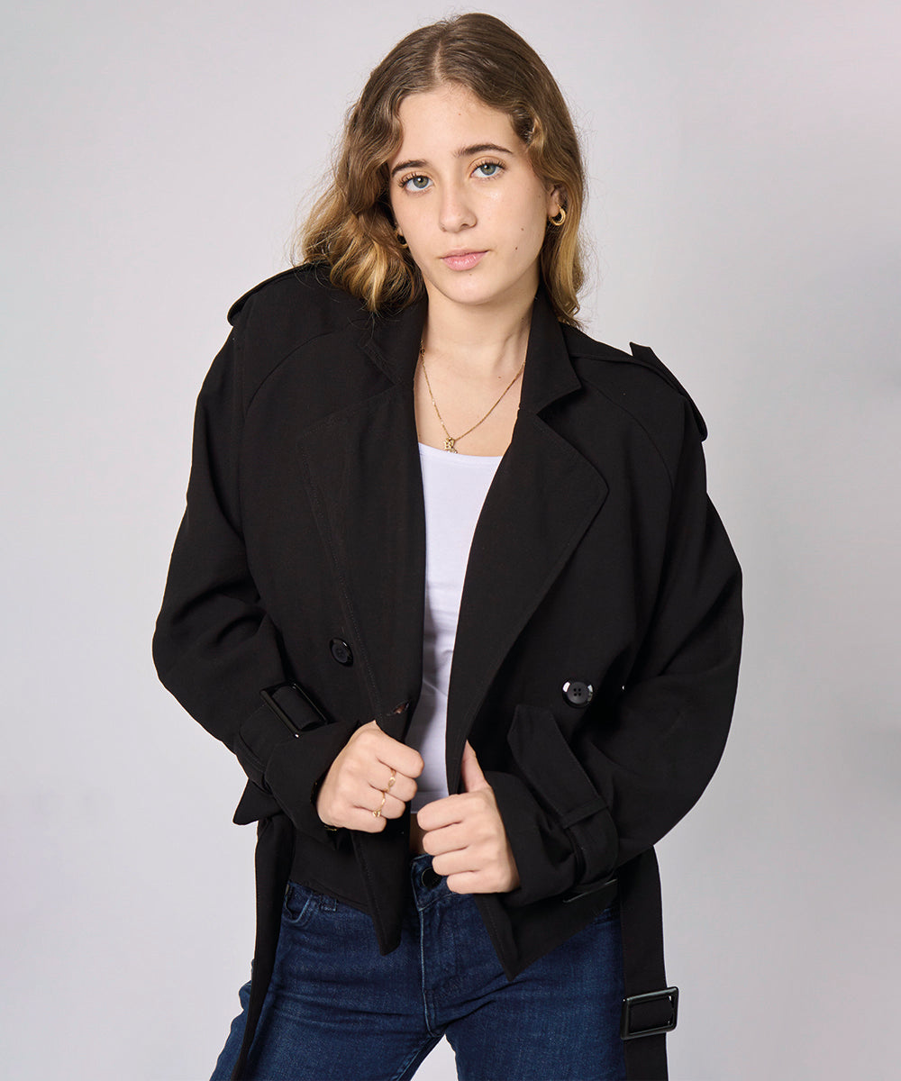 Trench Coat Nella Negro - Klazed